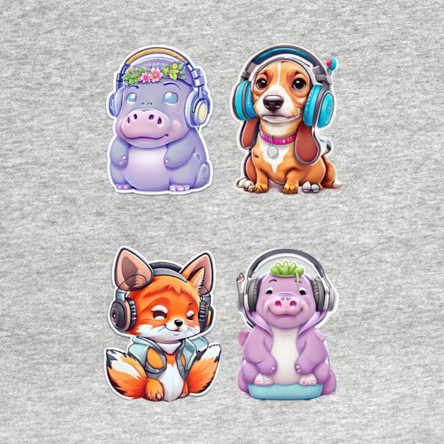 Cute sound man animal Sticker Pack- Cool Animal by joejiing